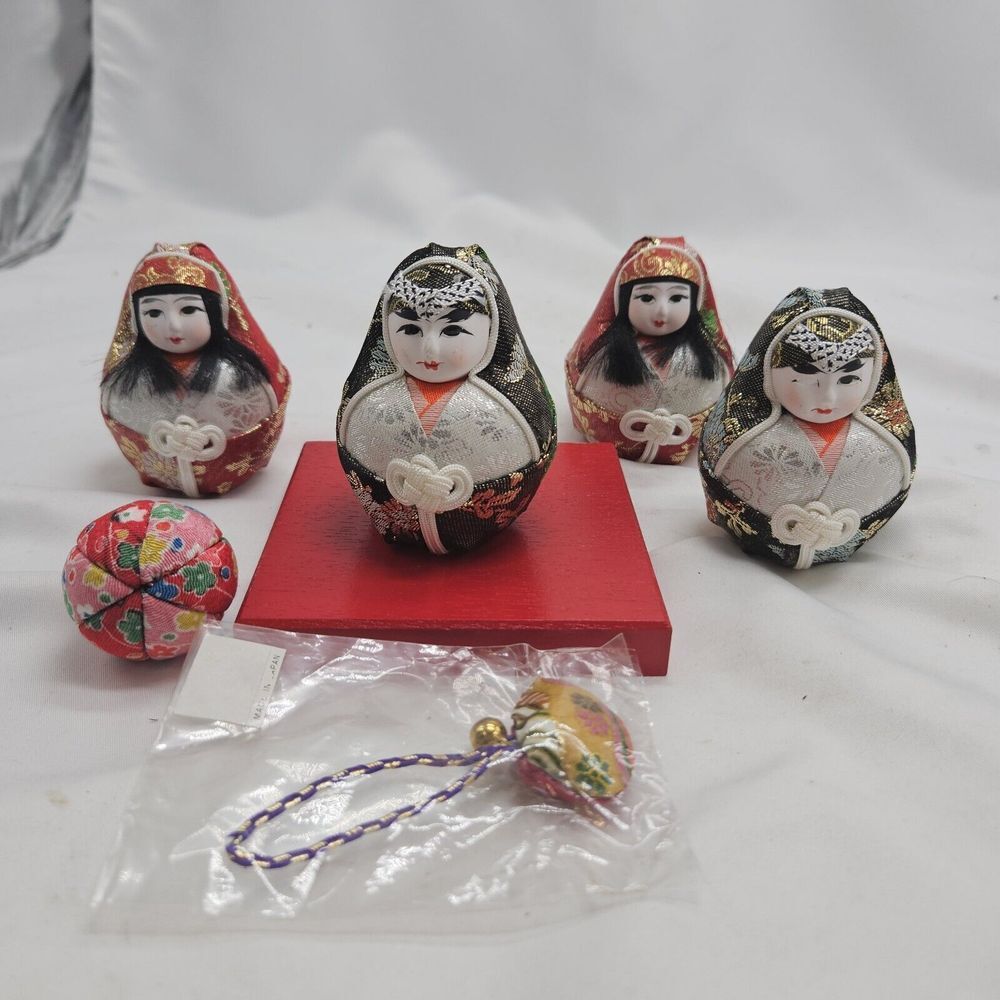 VINTAGE MITSUKOSHI LTD. Japan KOKESHI WEEBLE Doll Figurines‎